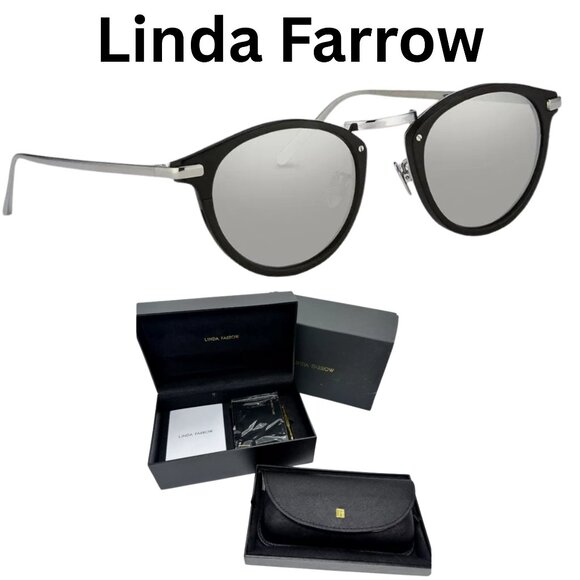 🎁New Luxury Linda Farrow 512C2 Sunglasses | 18-22K White Gold | Made in Japan - Picture 7 of 7